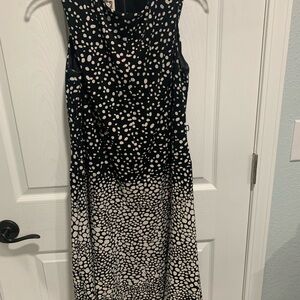 Anne Klein sleeveless black and cream dotted dream! Dress is lined, sweet!